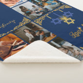 Golden Family Photo Hanukkah Miracle Navy Blue  シェルパブランケット (3/4)