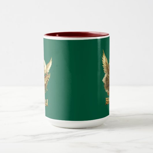 Golden Fantasy Flying Ship Art Combo Coffee Mug マグカップ (中央)