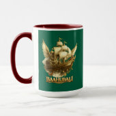 Golden Fantasy Flying Ship Art Combo Coffee Mug マグカップ (左)