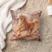 Golden Fantasy Horse Running Dream Pillow クッション (ブランケット)