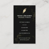 Golden feather pen notary Business Card 名刺 (裏面)