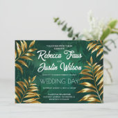 Golden fern arrangement wedding 招待状 (スタンド正面)