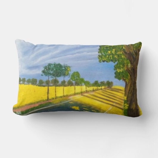 Golden Fields and Path ランバークッション (正面)