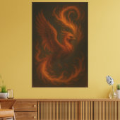 Golden Fire Phoenix • Luxury Fine Art Canvas Print キャンバスプリント (インサイチュ (リビング))