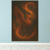 Golden Fire Phoenix • Luxury Fine Art Canvas Print キャンバスプリント (インサイチュ (ウッドフロア))