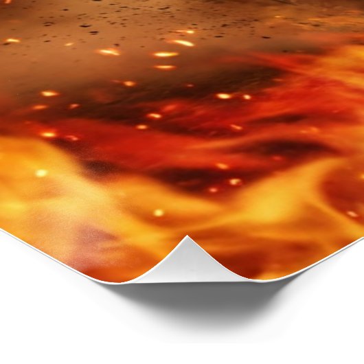 Golden Fire Stallion – Powerful Fantasy Poster ポスター (コーナー)