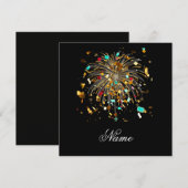 Golden Fireworks & Confetti Celebration サンキューカード (正面/裏面)