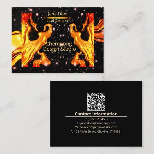  Golden Flame – Artistic Entrepreneur Opulent Gold 名刺 (正面/裏面)