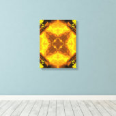 Golden Flame Kaleidoscope Fractal Art キャンバスプリント (インサイチュ (ウッドフロア))