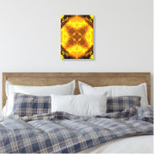 Golden Flame Kaleidoscope Fractal Art キャンバスプリント (インサイチュ (寝室))