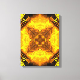 Golden Flame Kaleidoscope Fractal Art キャンバスプリント
