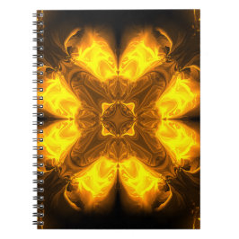 Golden Flame Kaleidoscope Fractal Art ノートブック