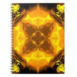 Golden Flame Kaleidoscope Fractal Art ノートブック