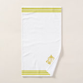 Golden Fleur de Lis, Three Stripes on White バスタオルセット (ハンドタオル)