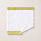 Golden Fleur de Lis, Three Stripes on White バスタオルセット (ウォッシュタオル)