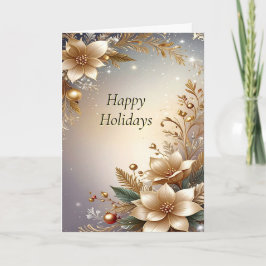 Golden Floral Holiday Card カード