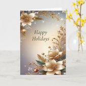 Golden Floral Holiday Card カード (黄色い花)