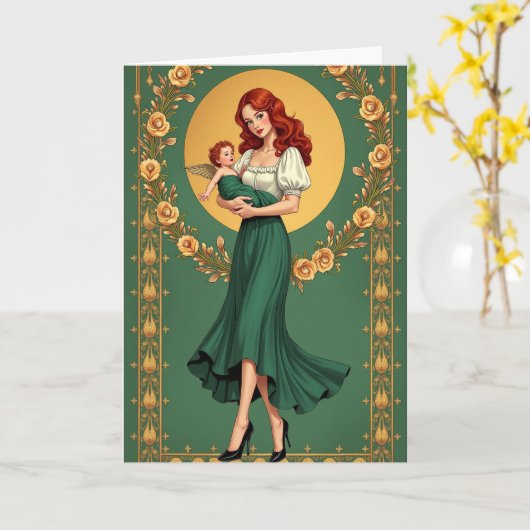 Golden Floral Mother Card カード (黄色い花)