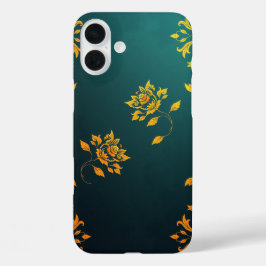 Golden Floral Motif iPhone Case iPhone 16 Plusケース