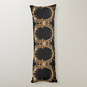 Golden Floral Ornate Body Pillow ボディピロー (裏面 (縦))