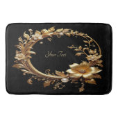 Golden Floral Ornate Frame Bath Mat バスマット (正面)