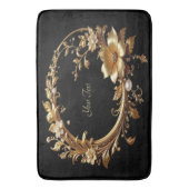 Golden Floral Ornate Frame Bath Mat バスマット (正面縦)