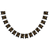 Golden Floral Ornate Frame Bunting Flag バンティングフラッグ (全)