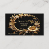 Golden Floral Ornate Frame Business Card 名刺 (裏面)