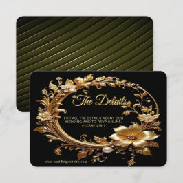 Golden Floral Ornate Frame Detail エンクロージャーカード