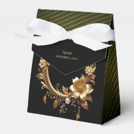 Golden Floral Ornate Frame Favor Box フェイバーボックス