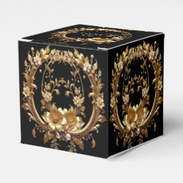 Golden Floral Ornate Frame Favor Box フェイバーボックス