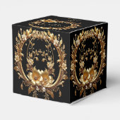 Golden Floral Ornate Frame Favor Box フェイバーボックス (裏面サイド)