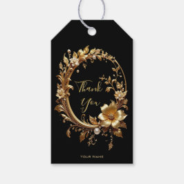 Golden Floral Ornate Frame Gift Tag ギフトタグ