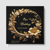 Golden Floral Ornate Frame Guest Book ゲストブック (正面)