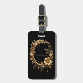 Golden Floral Ornate Frame Luggage Tag ラゲッジタグ