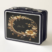 Golden Floral Ornate Frame Lunch box メタルランチボックス (裏面)