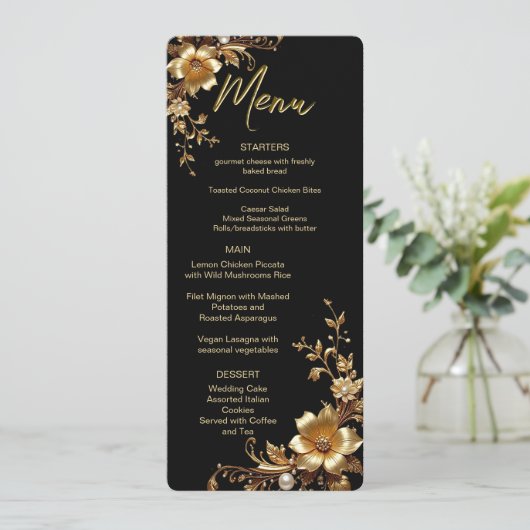 Golden Floral Ornate Frame Menu メニュー (スタンド正面)