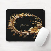 Golden Floral Ornate Frame Mousepad マウスパッド (マウス)