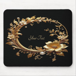 Golden Floral Ornate Frame Mousepad マウスパッド