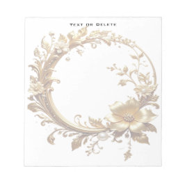 Golden Floral Ornate Frame Notepad ノートパッド