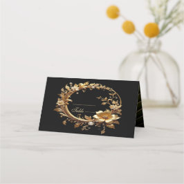 Golden Floral Ornate Frame Place Card プレイスカード