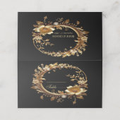 Golden Floral Ornate Frame Place Card プレイスカード (外部開封)