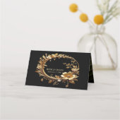 Golden Floral Ornate Frame Place Card プレイスカード (裏面)