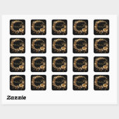 Golden Floral Ornate Frame Sticker スクエアシール (シート)