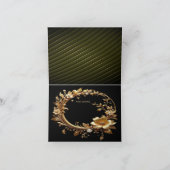 Golden Floral Ornate Frame Thank You Card サンキューカード (内部)