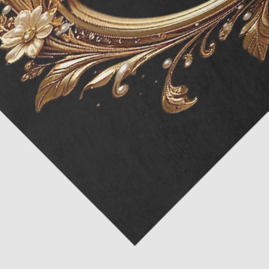 Golden Floral Ornate Frame Tissue Paper 薄葉紙 (詳細)