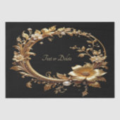 Golden Floral Ornate Frame Tissue Paper 薄葉紙 (正面)