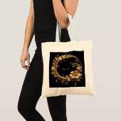 Golden Floral Ornate Frame Tote Bag トートバッグ (正面(商品))
