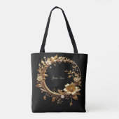 Golden Floral Ornate Frame Tote Bag トートバッグ (裏面)