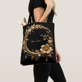Golden Floral Ornate Frame Tote Bag トートバッグ
